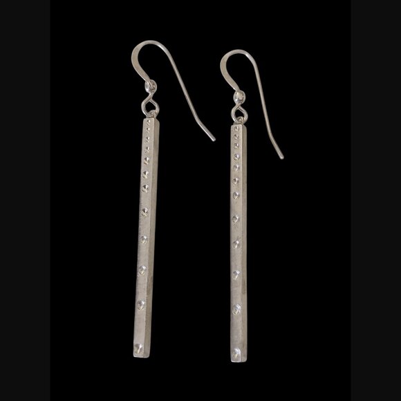 Alex Woo Elements Retired 925 Sterling Drop Dangle Bar 2.37" Bar Earrings - Picture 3 of 8